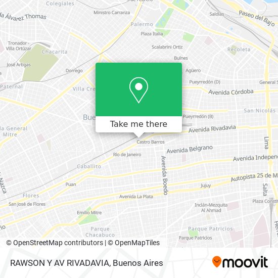 Mapa de RAWSON Y AV RIVADAVIA