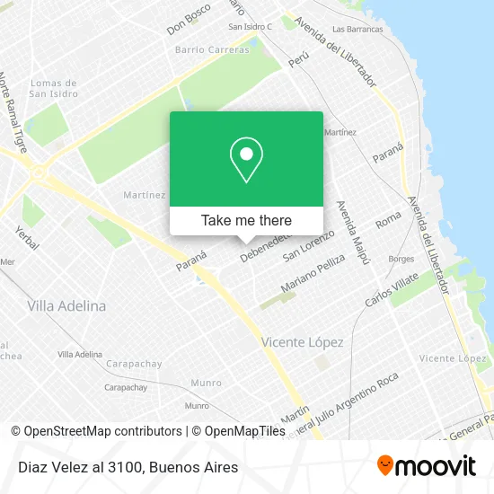 Diaz Velez al 3100 map