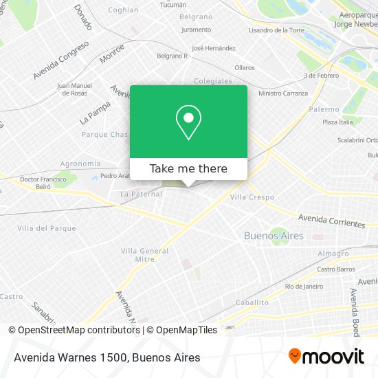 Mapa de Avenida Warnes 1500