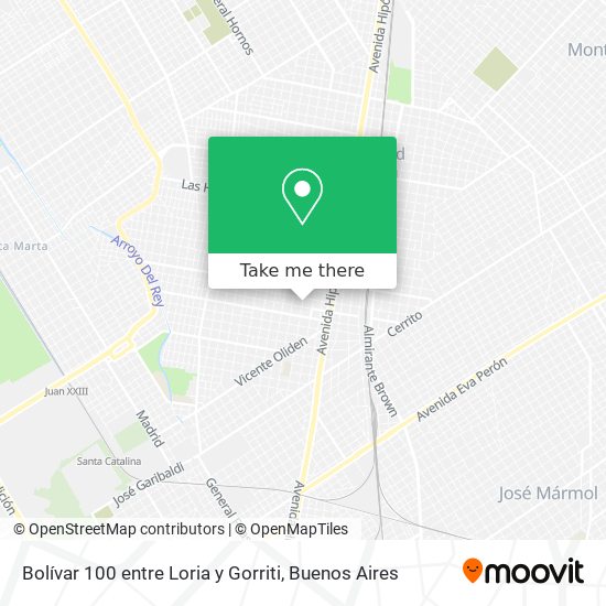 Bolívar 100 entre Loria y Gorriti map