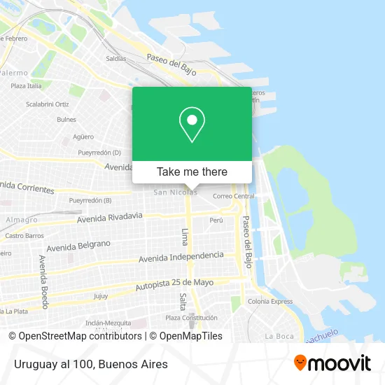 Mapa de Uruguay al 100