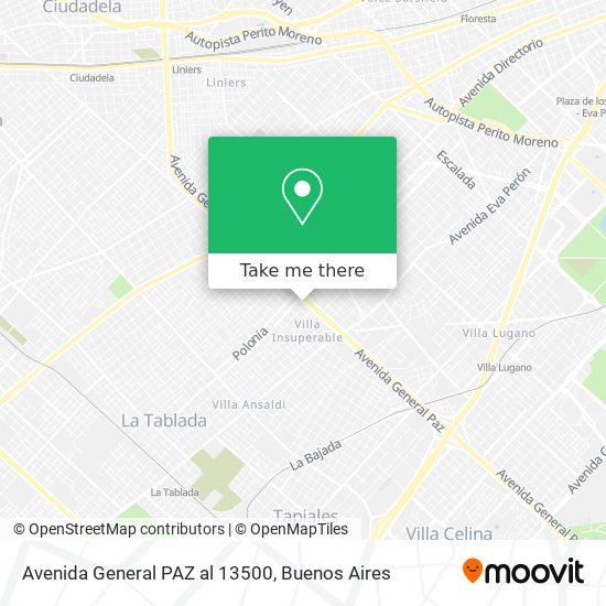 Avenida General PAZ al 13500 map