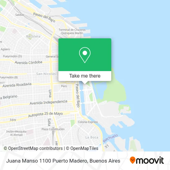 Mapa de Juana Manso 1100  Puerto Madero