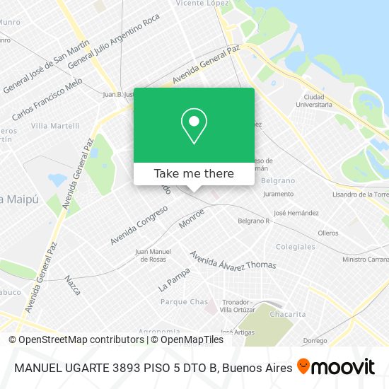 MANUEL UGARTE 3893 PISO 5 DTO  B map