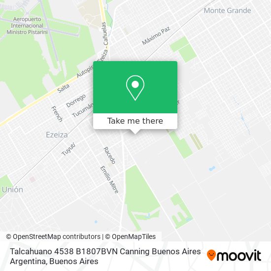 Mapa de Talcahuano 4538  B1807BVN Canning  Buenos Aires  Argentina