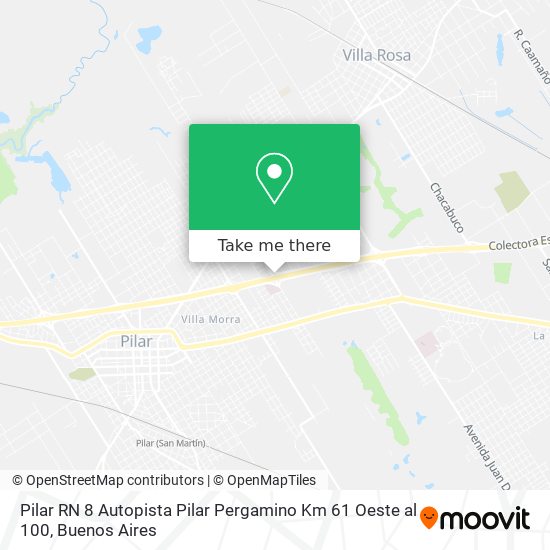 Mapa de Pilar   RN 8  Autopista Pilar Pergamino Km 61 Oeste al 100