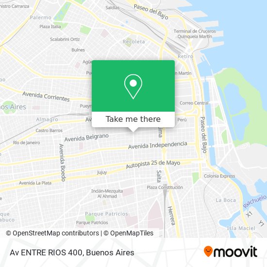 Av  ENTRE RIOS 400 map