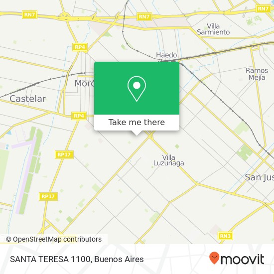 SANTA TERESA 1100 map