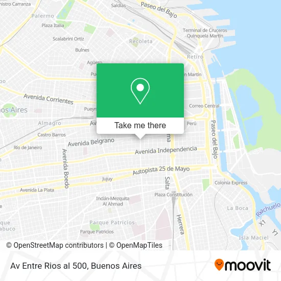 Mapa de Av Entre Rios al 500