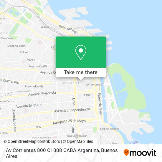 Mapa de Av  Corrientes 800  C1008 CABA  Argentina