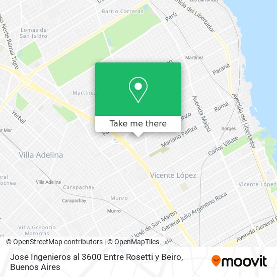 Jose Ingenieros al 3600 Entre Rosetti y Beiro map