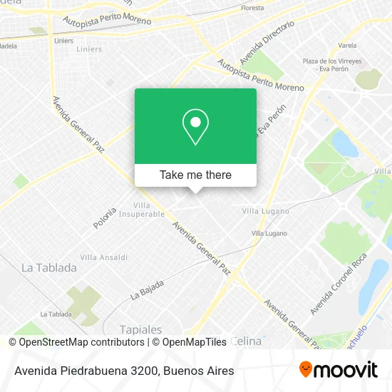 Mapa de Avenida Piedrabuena 3200