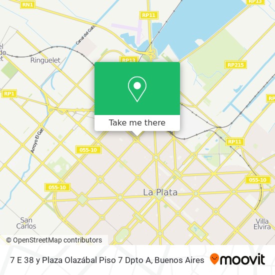 Mapa de 7 E  38 y Plaza Olazábal Piso 7 Dpto A