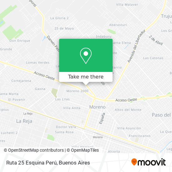 Mapa de Ruta 25 Esquina Perú