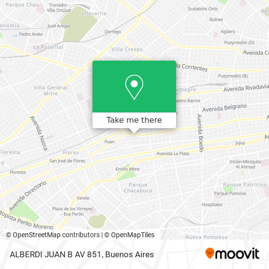 Mapa de ALBERDI  JUAN B   AV  851