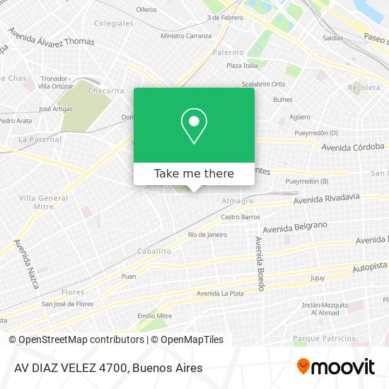 Mapa de AV DIAZ VELEZ 4700