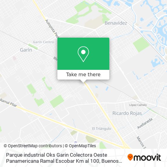 Parque industrial Oks  Garin   Colectora Oeste Panamericana Ramal Escobar Km  al 100 map