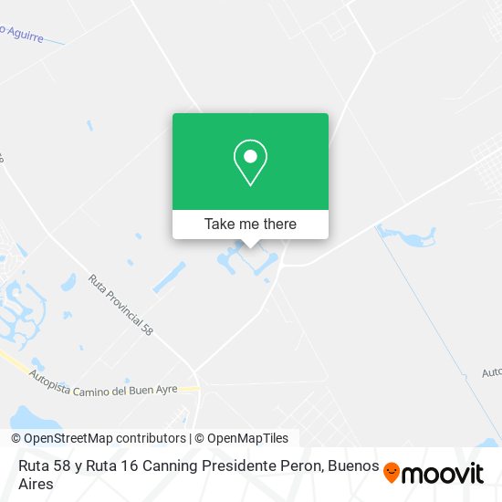 Ruta 58 y Ruta 16  Canning  Presidente Peron map
