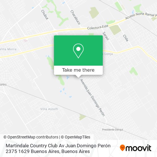 Mapa de Martindale Country Club  Av  Juan Domingo Perón 2375  1629  Buenos Aires