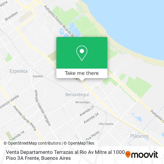 Venta Departamento  Terrazas al Rio   Av Mitre al 1000 Piso 3A Frente map