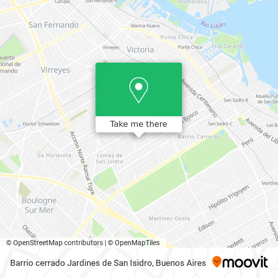 Mapa de Barrio cerrado Jardines de San Isidro
