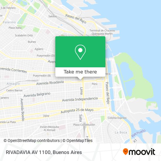 RIVADAVIA AV 1100 map