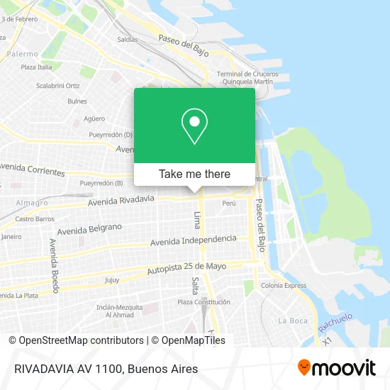 Mapa de RIVADAVIA AV 1100