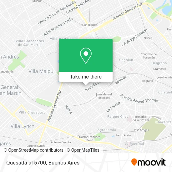 Mapa de Quesada al 5700