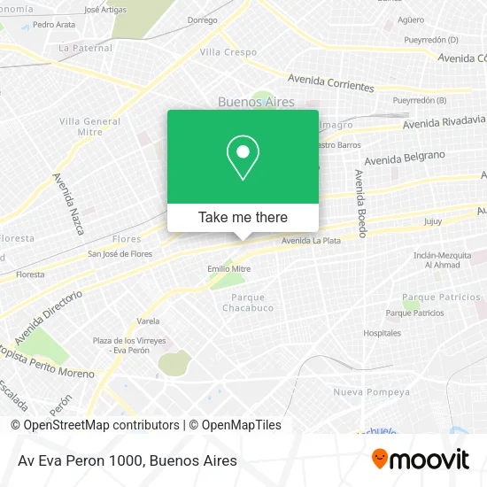 Mapa de Av  Eva Peron 1000