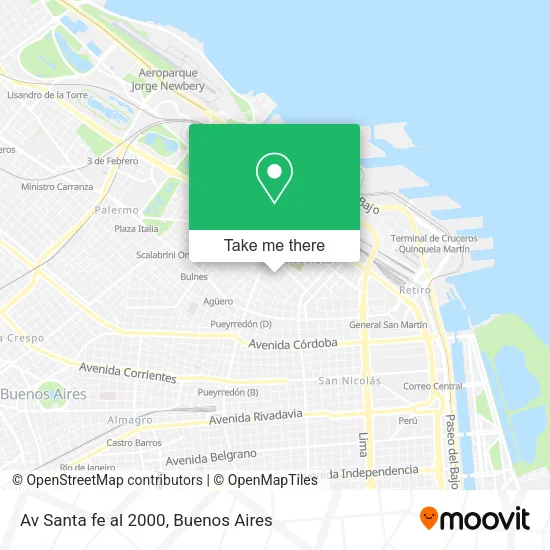 Mapa de Av  Santa fe  al 2000