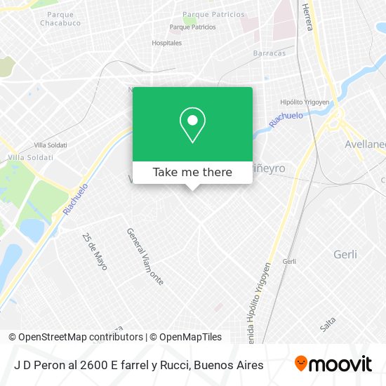 J  D  Peron al 2600 E farrel y Rucci map
