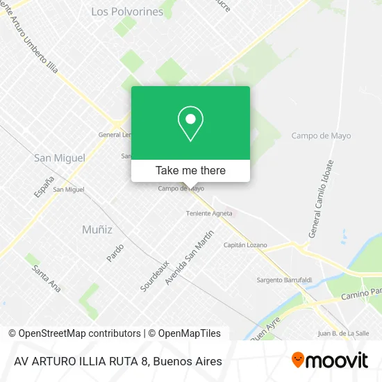 Mapa de AV ARTURO ILLIA RUTA 8
