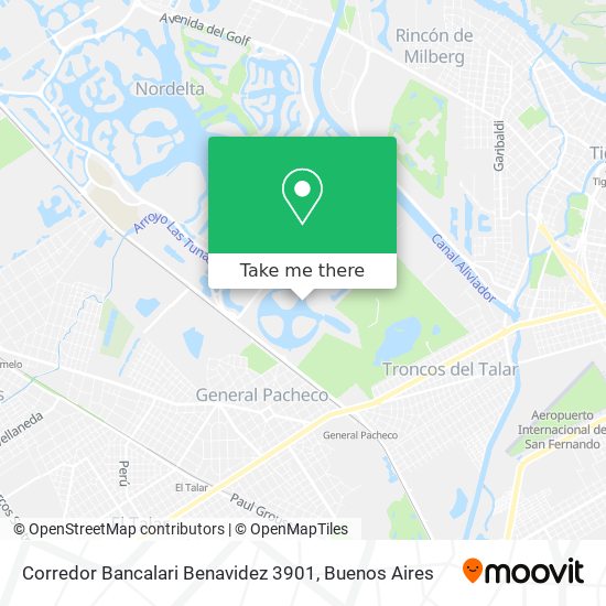 Mapa de Corredor Bancalari Benavidez 3901