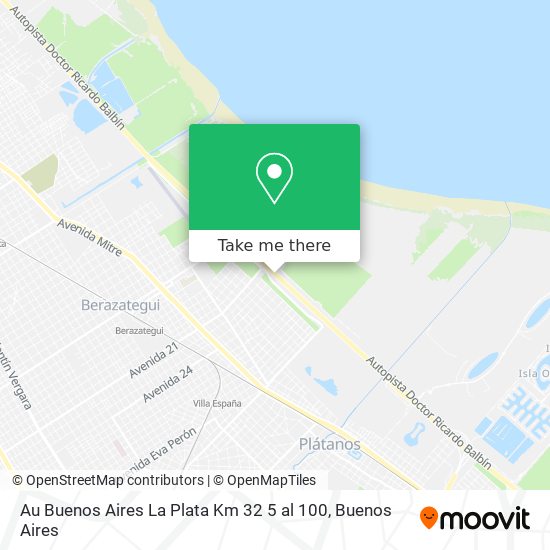 Mapa de Au  Buenos Aires   La Plata Km 32 5 al 100