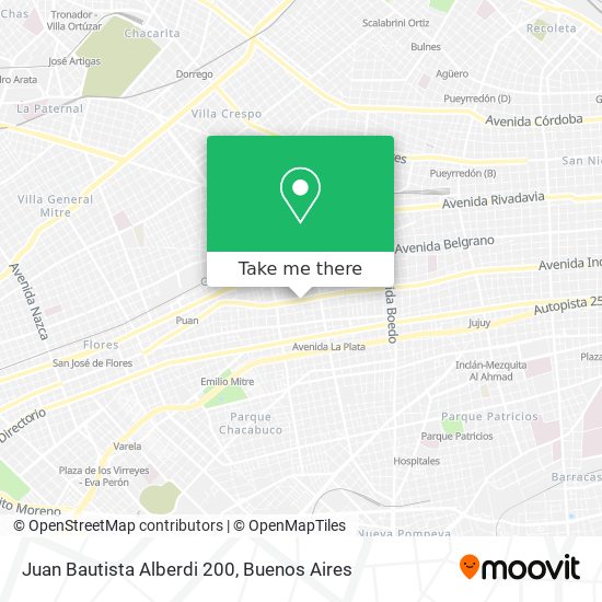 Juan Bautista Alberdi 200 map