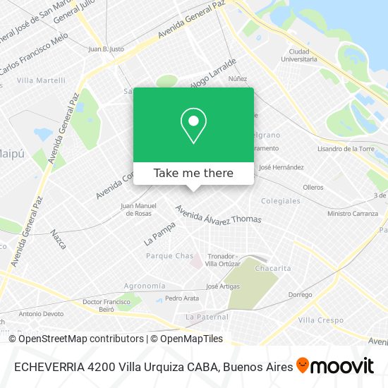 Mapa de ECHEVERRIA 4200  Villa Urquiza CABA