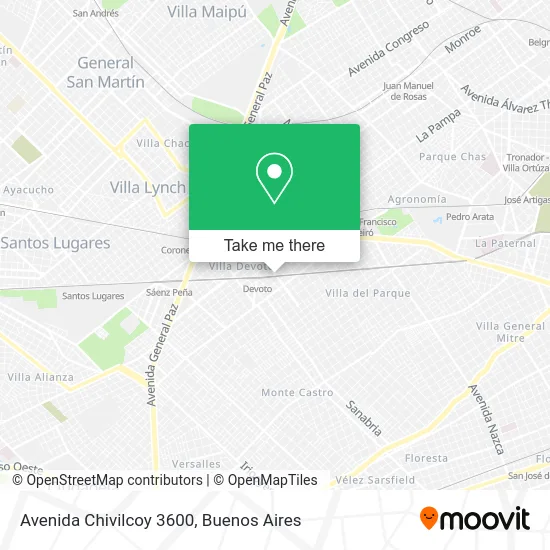 Avenida Chivilcoy 3600 map
