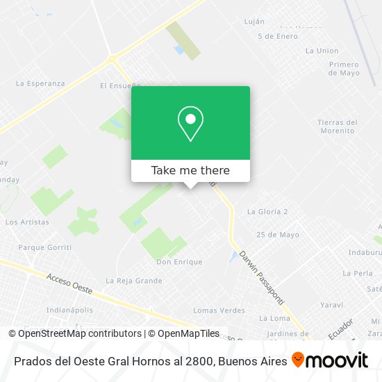 Prados del Oeste  Gral  Hornos al 2800 map