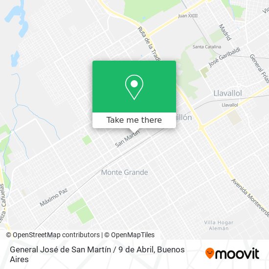 General José de San Martín / 9 de Abril map