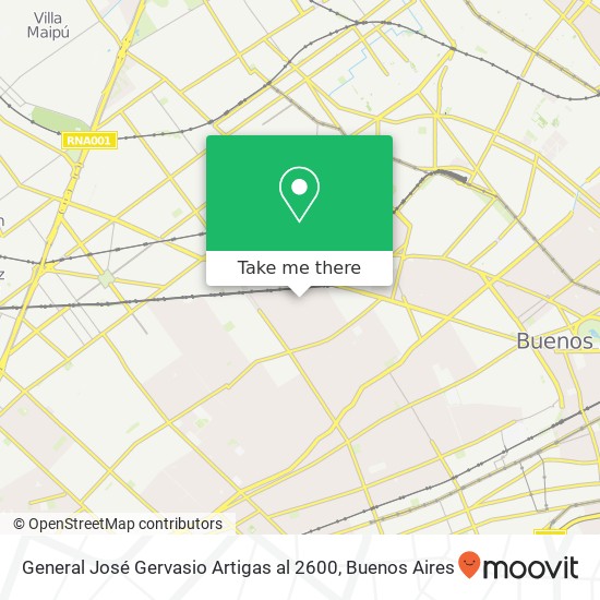 General José Gervasio Artigas al 2600 map