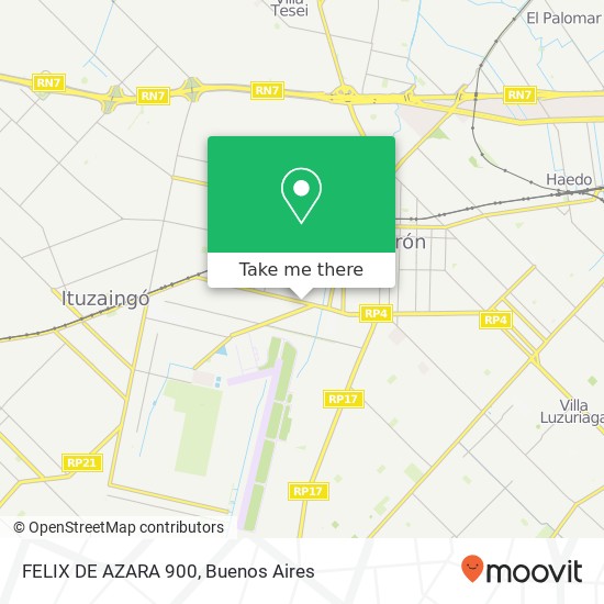 FELIX DE AZARA 900 map