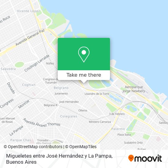 Mapa de Migueletes entre José Hernández y La Pampa