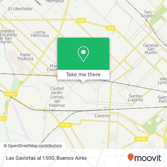 Las Gaviotas al 1500 map