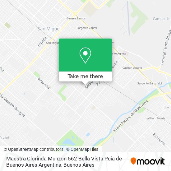 Maestra Clorinda Munzon 562  Bella Vista  Pcia de Buenos Aires  Argentina map