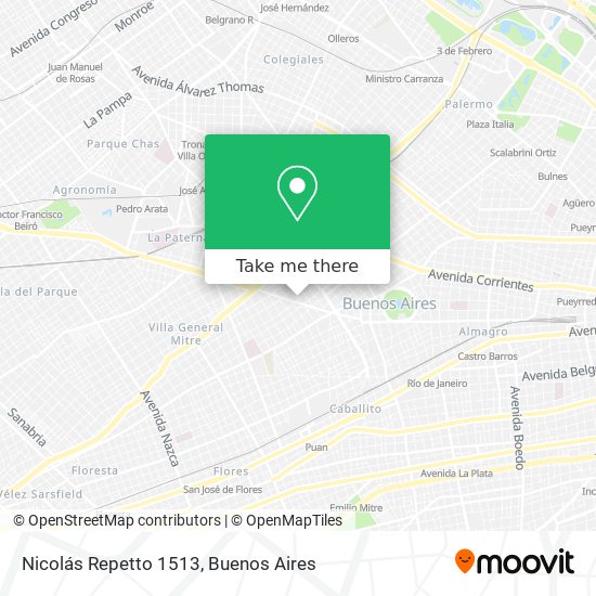 Mapa de Nicolás Repetto 1513