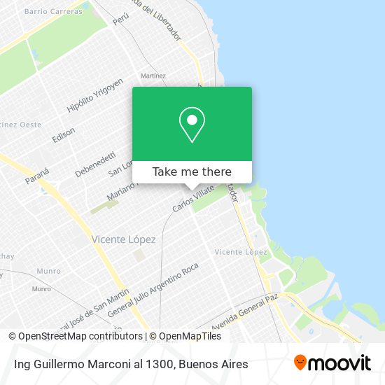 Ing Guillermo Marconi al 1300 map