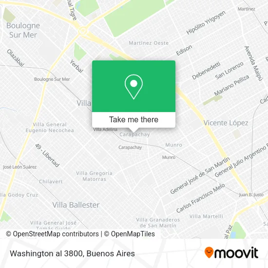 Mapa de Washington al 3800