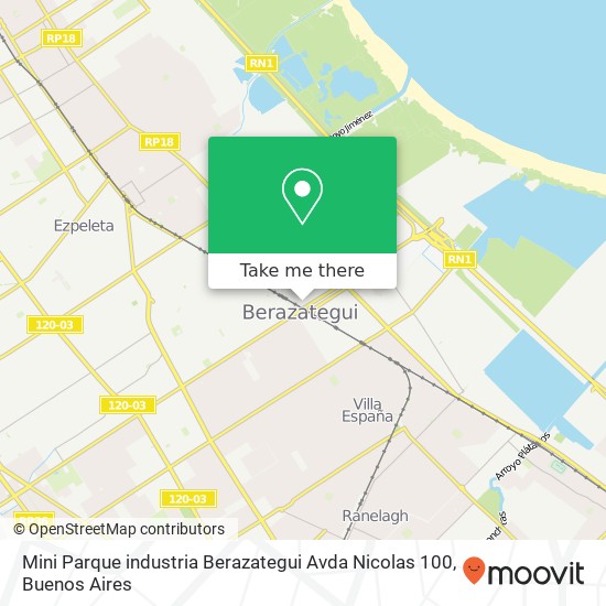 Mapa de Mini Parque industria Berazategui Avda  Nicolas    100