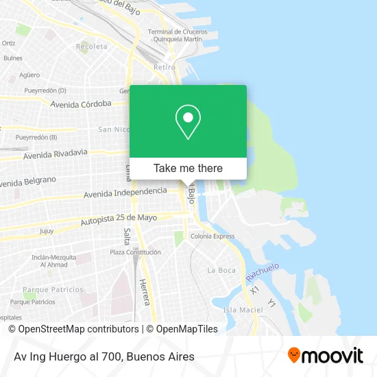 Mapa de Av Ing Huergo  al 700