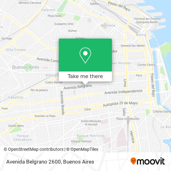 Avenida Belgrano 2600 map